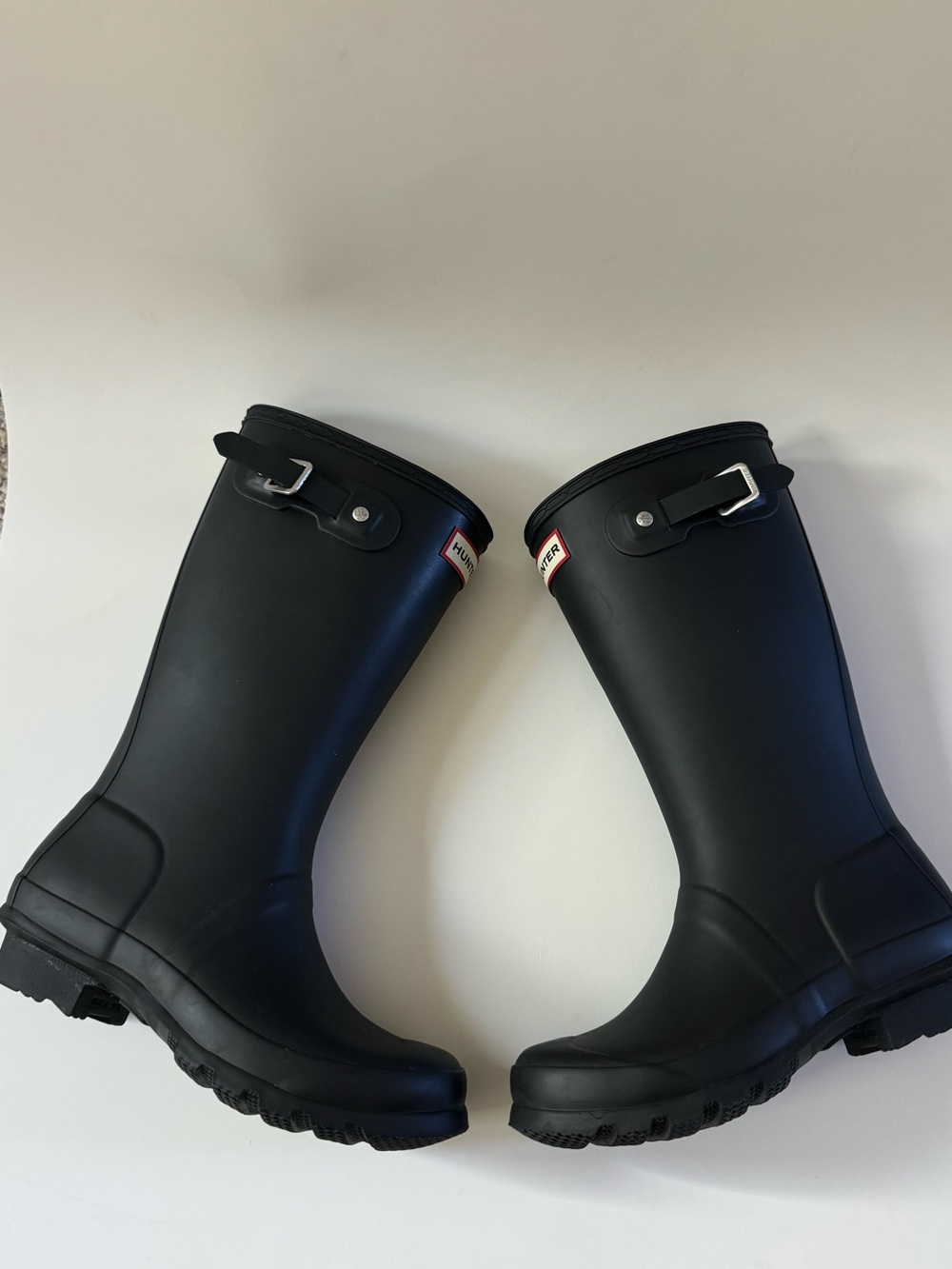HUNTER Original Unisex Tall Rain Boots Matte Black Size 2 Boy/ 3 Girl